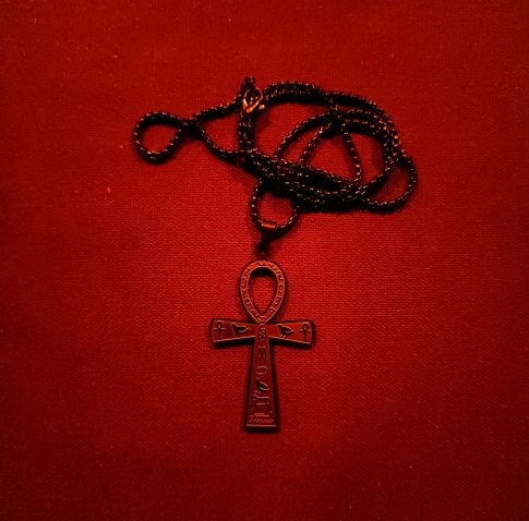 krzyż ankh czarny naszyjnik egipski symbol życia amulet ochronny ezoteryczny
