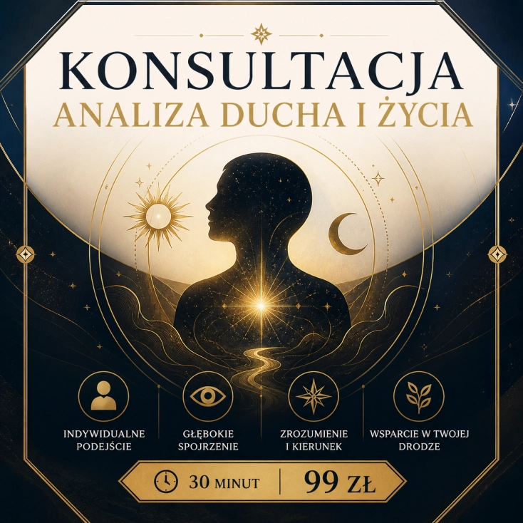 Konsultacja indywidualna – analiza ducha i życia online. Pomoc w zrozumieniu sytuacji życiowej, decyzji i relacji. Indywidualne podejście, głęboka analiza i wskazanie możliwych kierunków działania.