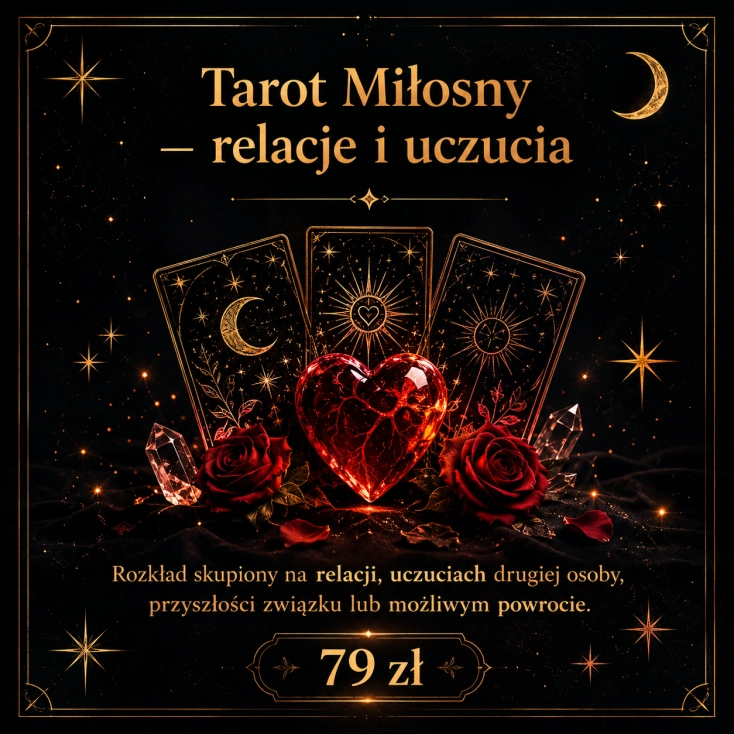 Tarot Miłosny — relacje i uczucia | mistyczny rozkład kart Tarota dotyczący miłości, emocji, przyszłości związku oraz uczuć drugiej osoby. Indywidualna konsultacja Tarota online w klimacie MysticRoots.